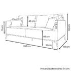 Sofa Liv 3 Lugares 200cm Pes Aço Linho 233 Ezz