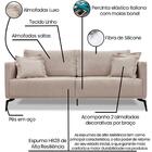 Sofa Liv 3 Lugares 200cm Pes Aço Linho 233 Ezz