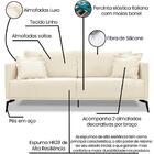 Sofa Liv 3 Lugares 220cm Pes Aço Linho 234 Ezz
