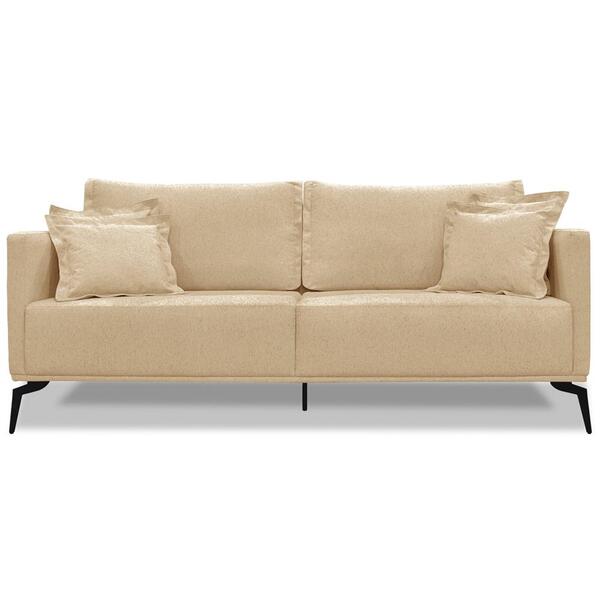 Sofa Liv 3 Lugares 220cm Pes Aço Linho 234 Ezz