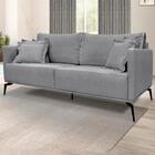 Sofa Liv 3 Lugares 220cm Pes Aço Linho 234 Ezz