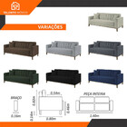 Sofa Liverpool 3 Lugares 195 Cm Base Madeira Talento Móveis