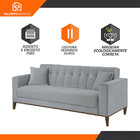 Sofa Liverpool 3 Lugares 195 Cm Base Madeira Talento Móveis