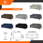 Sofa Liverpool 3 Lugares 195 Cm Base Madeira Talento Móveis