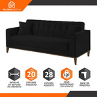Sofa Liverpool 3 Lugares 195 Cm Base Madeira Talento Móveis