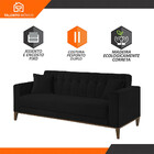 Sofa Liverpool 3 Lugares 195 Cm Base Madeira Talento Móveis
