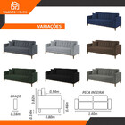 Sofa Liverpool 3 Lugares 195 Cm Base Madeira Talento Móveis