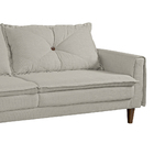 Sofá Living 03 Lugares Tecido Em Veludo Itália 210 Cm Bege Ko