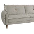 Sofá Living 03 Lugares Tecido Em Veludo Itália 210 Cm Bege Ko