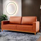 Sofá Living 145cm 2 Lugares Kayrós D05 Sintético Camel - Mpoz