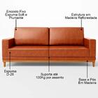 Sofá Living 145cm 2 Lugares Kayrós D05 Sintético Camel - Mpoz
