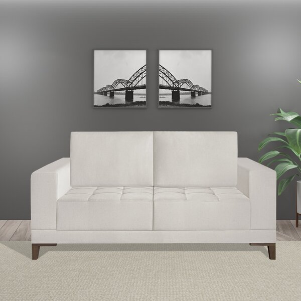 Sofá Living 160cm 2 Lugares Orion Espresso Móveis Bege