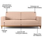 Sofá Living 180cm 3 Lugares Kayrós D05 Linho Rosê - Mpozenato