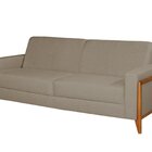 Sofá Living 196cm Veludo Com Molas E Pés Em Madeira Tokio Beg