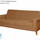 Sofá Living 196cm Veludo Com Molas E Pés Em Madeira Tokio Cob