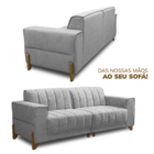 Sofá Living 2,00m 4 Lugares Oslo - Coliseu Cinza
