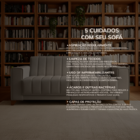 Sofá Living 2,00m 4 Lugares Oslo - Coliseu Cinza