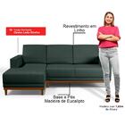 Sofá Living 200cm 3 Lugares Com Chaise Direito Kayrós D05 Lin
