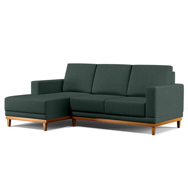 Sofá Living 200cm 3 Lugares Com Chaise Direito Kayrós D05 Lin