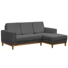 Sofá Living 200cm 3 Lugares Com Chaise Direito Kayrós D05 Sue