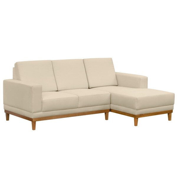 Sofá Living 200cm 3 Lugares Com Chaise Direito Kayrós D05 Sue