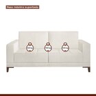 Sofá Living 200cm 3 Lugares Orion Espresso Móveis Linho/cru