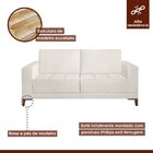 Sofá Living 200cm 3 Lugares Orion Espresso Móveis Linho/cru
