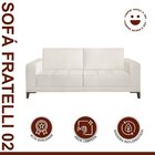 Sofá Living 200cm 3 Lugares Orion Espresso Móveis Linho/cru