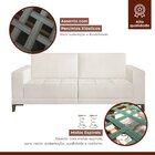 Sofá Living 240cm 3 Lugares Orion Espresso Móveis Cru