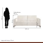 Sofá Living 240cm 3 Lugares Orion Espresso Móveis Cru