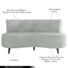 Sofá Living 2 Lugares 135cm Aang Pés Palito Veludo Cinza Clar