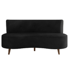 Sofá Living 2 Lugares 135cm Aang Pés Palito Veludo Preto G33