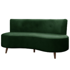 Sofá Living 2 Lugares 135cm Aang Pés Palito Veludo Verde G33