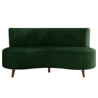 Sofá Living 2 Lugares 135cm Aang Pés Palito Veludo Verde G33
