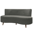 Sofá Living 2 Lugares 160cm Aang Pés Palito Linho Cinza Escur