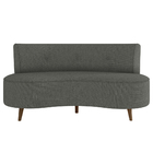 Sofá Living 2 Lugares 160cm Aang Pés Palito Linho Cinza Escur