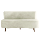 Sofá Living 2 Lugares 160cm Aang Pés Palito Veludo Bege G33 -