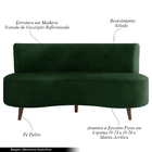 Sofá Living 2 Lugares 160cm Aang Pés Palito Veludo Verde G33