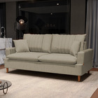 Sofá Living 2 Lugares 160cm Com Almofadas Veras D05 Linho Beg