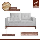 Sofá Living 2 Lugares 160cm Prestige Espresso Móveis Cinza