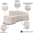 Sofá Living 2 Lugares 180cm Braço Direito Mozart D06 Linho Cr