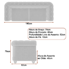 Sofá Living 2 Lugares 190cm Apso Courino Preto - Sallar Home