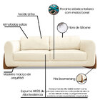 Sofá Living 2 Lugares 1 60m Lottus Linho Bege Pés Castanho -