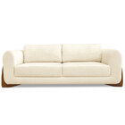 Sofá Living 2 Lugares 1 60m Lottus Linho Bege Pés Castanho -