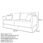 Sofá Living 2 Lugares 1 60m Sirius Linho Pés Metálicos - Pall