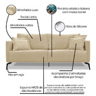 Sofá Living 2 Lugares 1 60m Sirius Linho Pés Metálicos - Pall