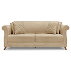 Sofá Living 2 Lugares 1 60m Vênus Linho Dourado Pés Castanho