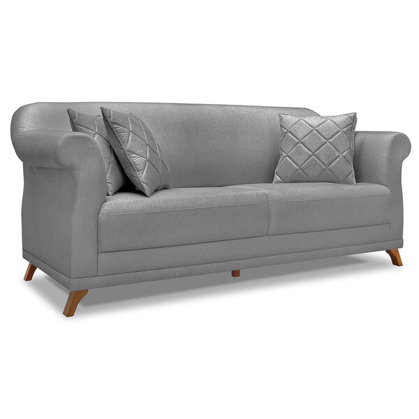 Sofá Living 2 Lugares 1 60m Vênus Linho Pés Castanho - Pallaz