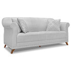 Sofá Living 2 Lugares 1 60m Vênus Linho Pés Castanho - Pallaz