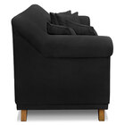 Sofá Living 2 Lugares 1 60m Vênus Suede Preto Pés Castanho -